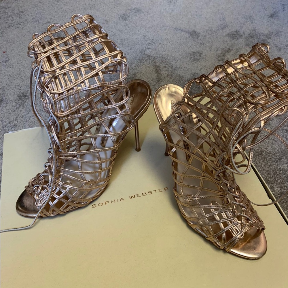 Gold heels, Sophia Webster